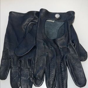 BMW Men's Dark Leather Driving Gloves